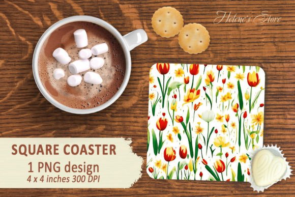 Download Flowers Pattern Square Coaster Designs - Premium Resources