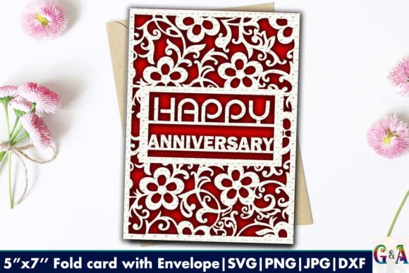 Download Floral Anniversary Card Svg for Cricut - Anniversary card svg Collection