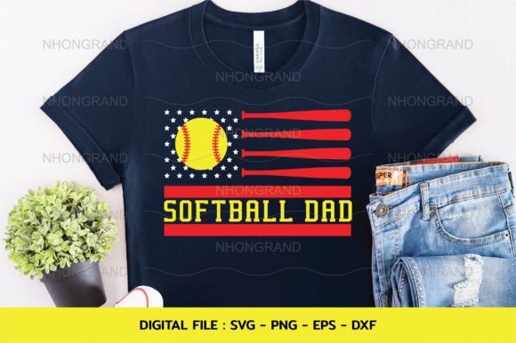 Download Softball Dad Svg with America Flag Shirt - Softball dad svg Collection